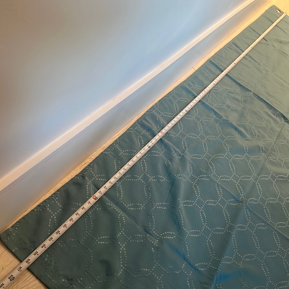 Teal Curtain Panel Set of 2  37”x106.5” - Picture 4 of 6